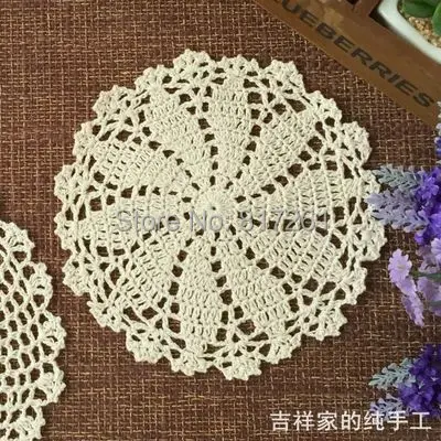 2015 new arrival fashion 6 pic/lot 20cm round wedding doilies cotton crochet place mat felt cup coaster for home decor potholder