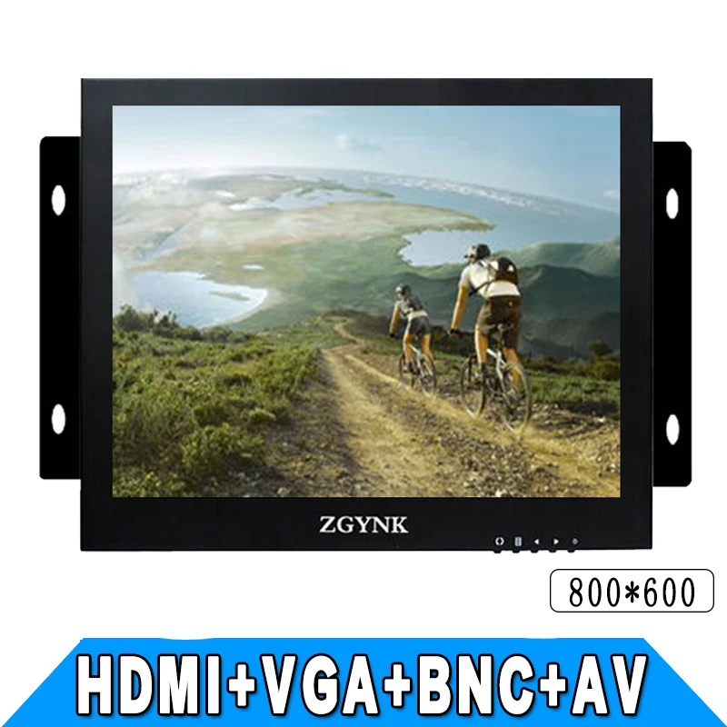 ZGYNK / 12 inch open industrial embedded monitoring metal shell VGA/AV/BNC/HDMI security LCD The monitor