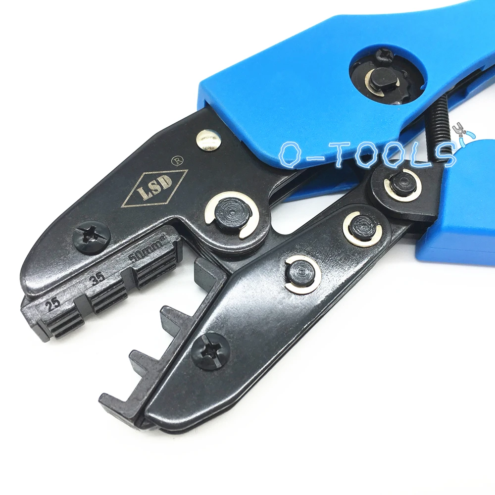 Alicate de crimpar cabos, ferramenta de frisar cabos com ferrolhos isolados 25-50mm; conector de fio