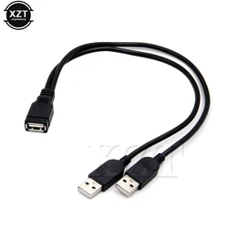 1pcs USB 2.0 Type Male to 2 Double Dual USB Female Y-Splitter Extension Cable HUB newest black