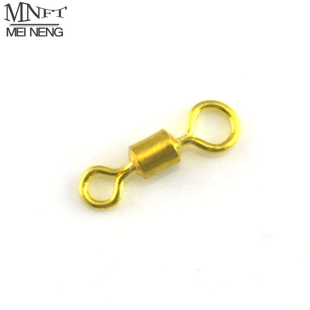 MNFT 30pcs/lot Carp Fishing Terminal Tackle Big small Eye Swivels Clips Golden Color rings Links change Heli Rig 8# 10# 12#