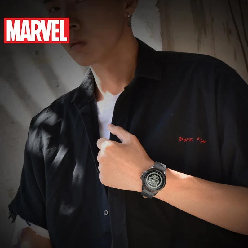 official Genuine Marvel BLACK PANTHER men quartz Watches 50m waterproof stainless steel leather Limited Version M-9036