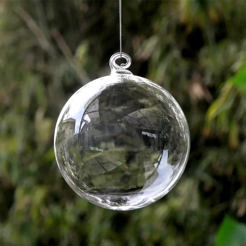 Free Shipping 8pcs/pack Different Shape Transparent Glass Pendant Christmas Day Tree Hanging Ornament Globe Onion Bell Cone Drop