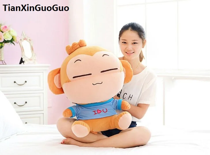 

100% new plush toy large 60cm yoyo boy monkey soft doll throw pillow birthday gift b0658