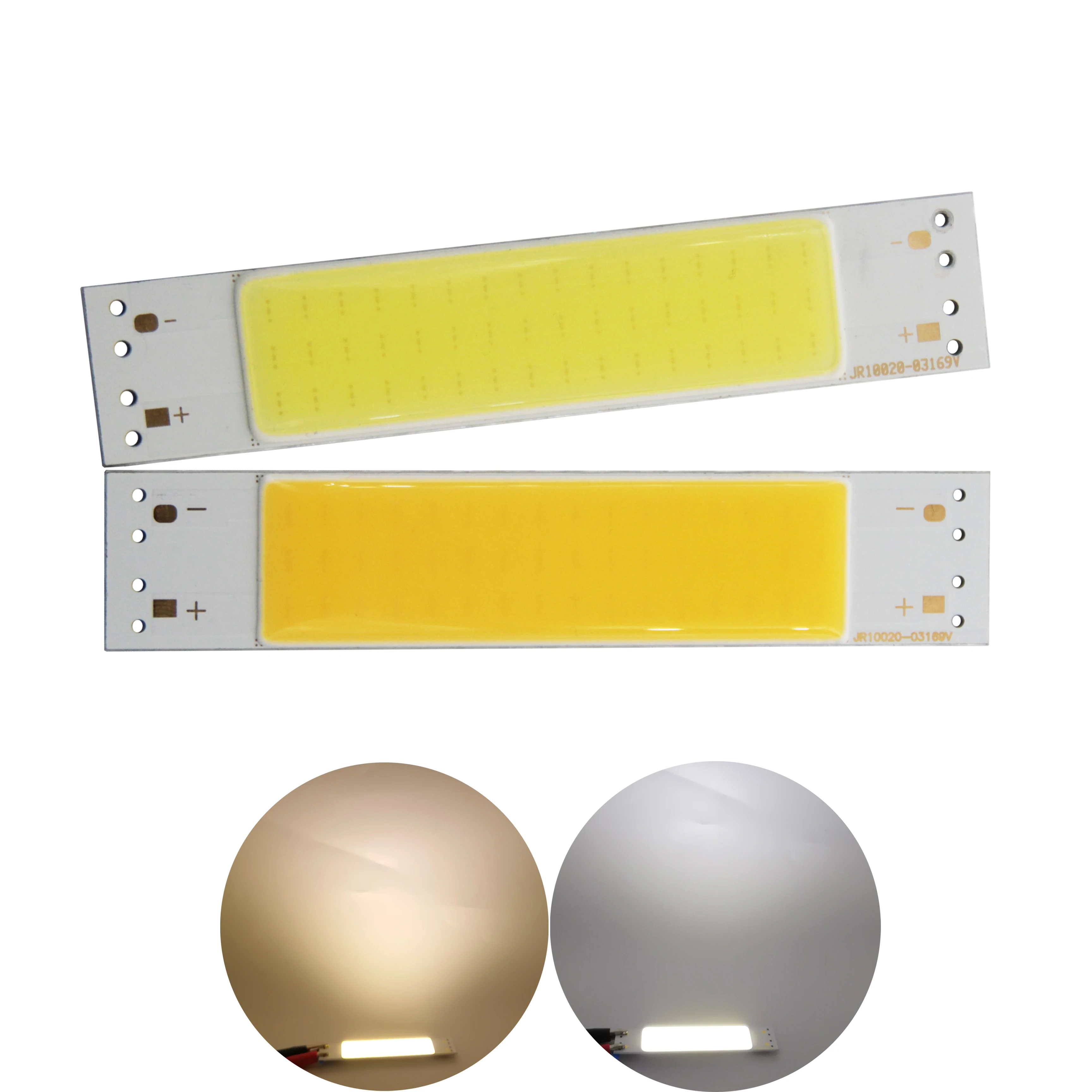 

White 10cm 2cm 6W 9V DC LED COB module Bar Light Source Lamp chip on board White Warm White LED FLIP Chip Bulb DIY lamp