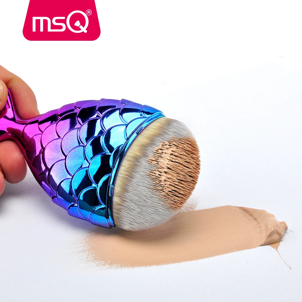 MSQ Nàng Tiên Cá Nền Cọ Trang Điểm Cá Hình Phối Blusher Mỹ Phẩm Bộ Dụng Cụ Đuôi Cá Đáy Viền Bàn Chải