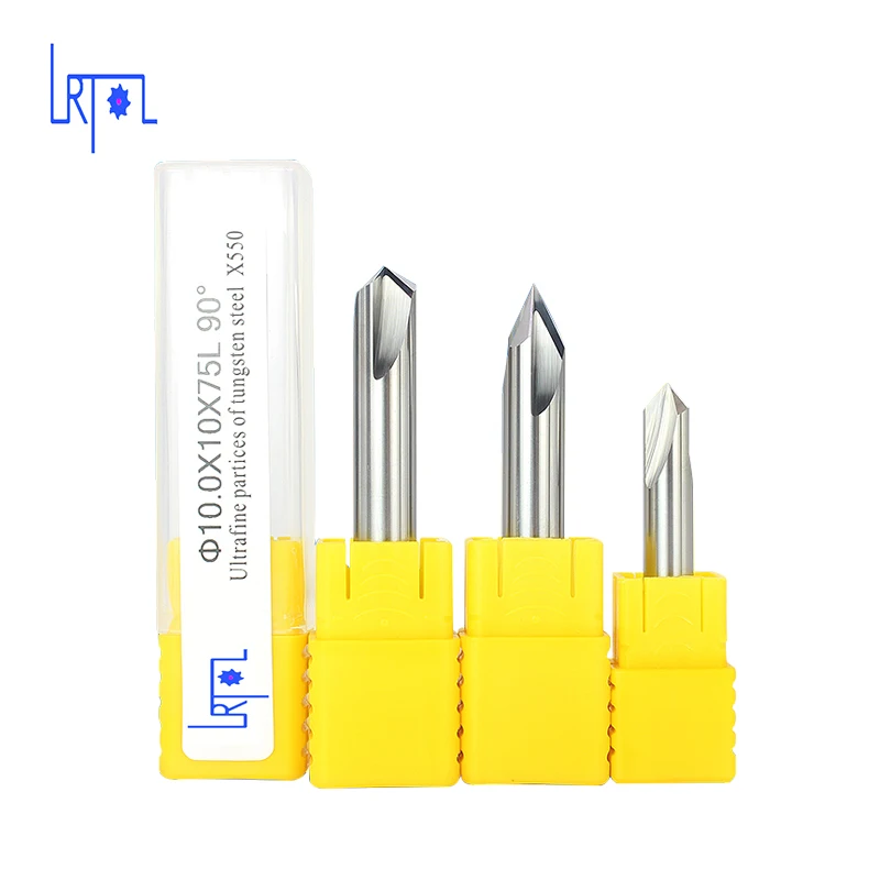 dia3,4,5,,6,8,10,12mm solid tungsten carbide chamfer end mill 60/90/120 straight groove milling cutter Aluminum  cnc cutter bits