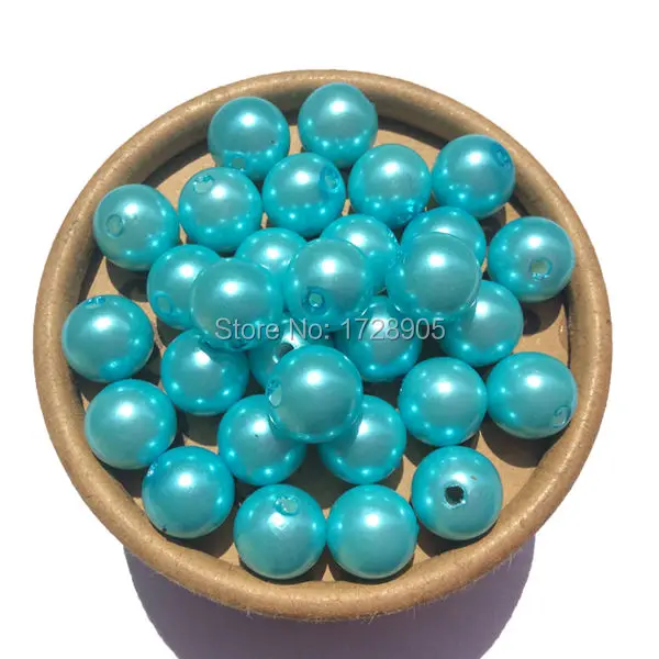 Bead Pearls ABS Pearl Beads 6mm to 30mm Sky Blue A33 Acrylic Spacers Ball Round Beads fit Vase Filler Chunky Beads Bubble