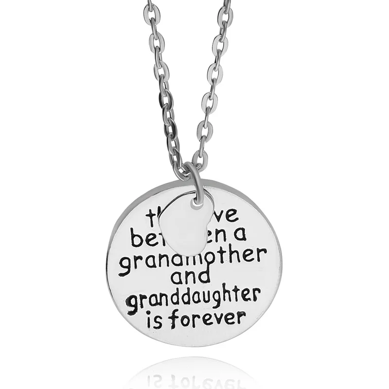 

New Fashion Jewelry "the love between a grandmother and granddaughter is forever" Letter Pendant women Necklace Love Gifts