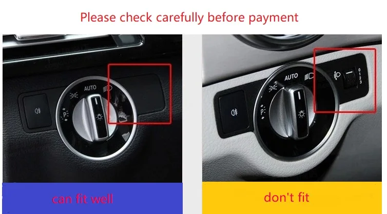 Car Head Light Lamp Switch Cover Sticker Trim For Mercedes Benz A B C E GLK CLA Class C117 W176 W246 W204 W212 X204 X156 W166