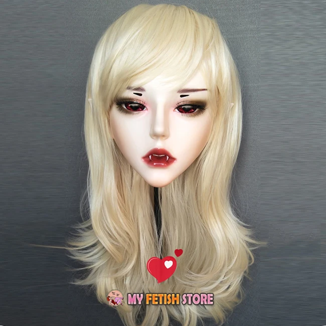 (Evil-01) Gurglelove Resin Half Head Kigurumi BJD Mask Cosplay Japanese Anime Role Lolita Mask Crossdress Doll