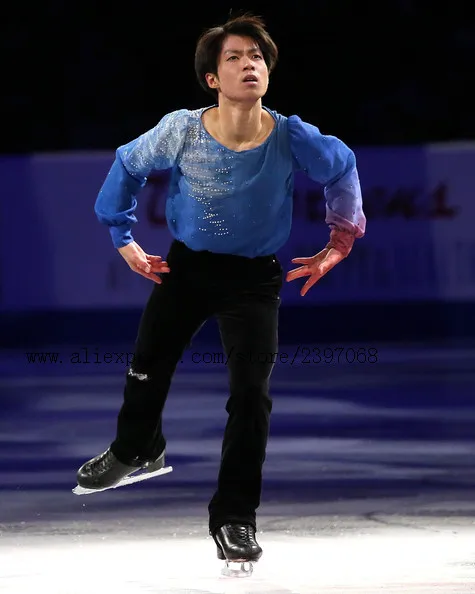 man figure skating dresses hot sale custom ice skating suits for men free shipping blue suits for figure skating