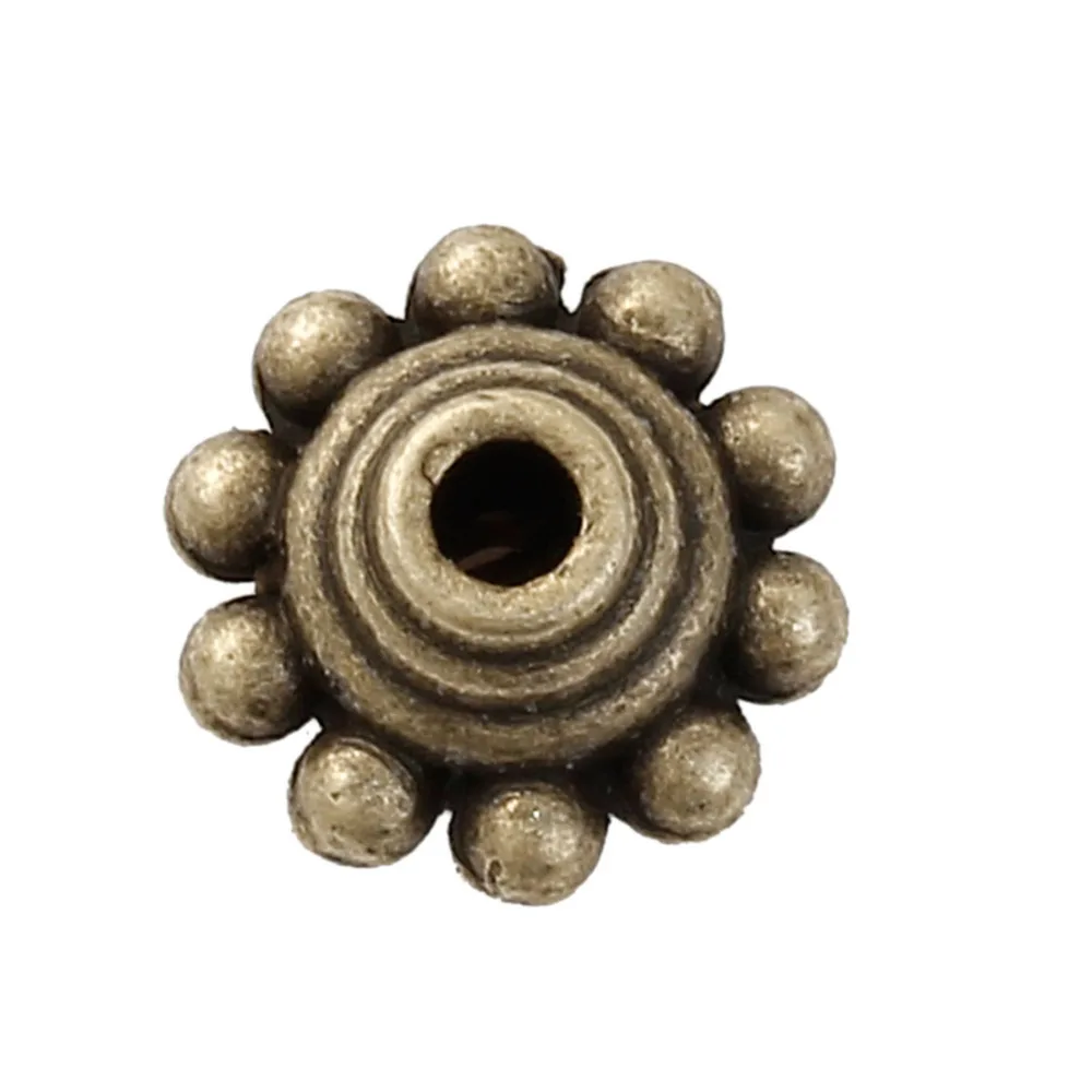 DoreenBeds Zinc Based Alloy Spacer Beads Bicone Flying Saucer Antique Bronze Beads 10mm x 10mm, Hole: Approx 2.1mm, 30 PCs