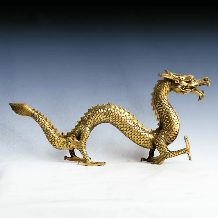

Copper dragon statue ,Feng Shui, Home Furnishing, decorations, chinese dragon figurine, Sculpture, crafts, about 31cm length