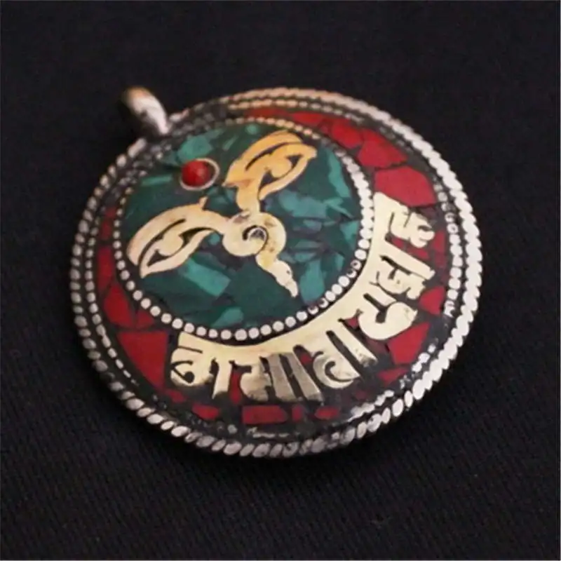 TBP176 Tibetan Mantras Amulet Buddha Eye Taiji Double Sides Pendants