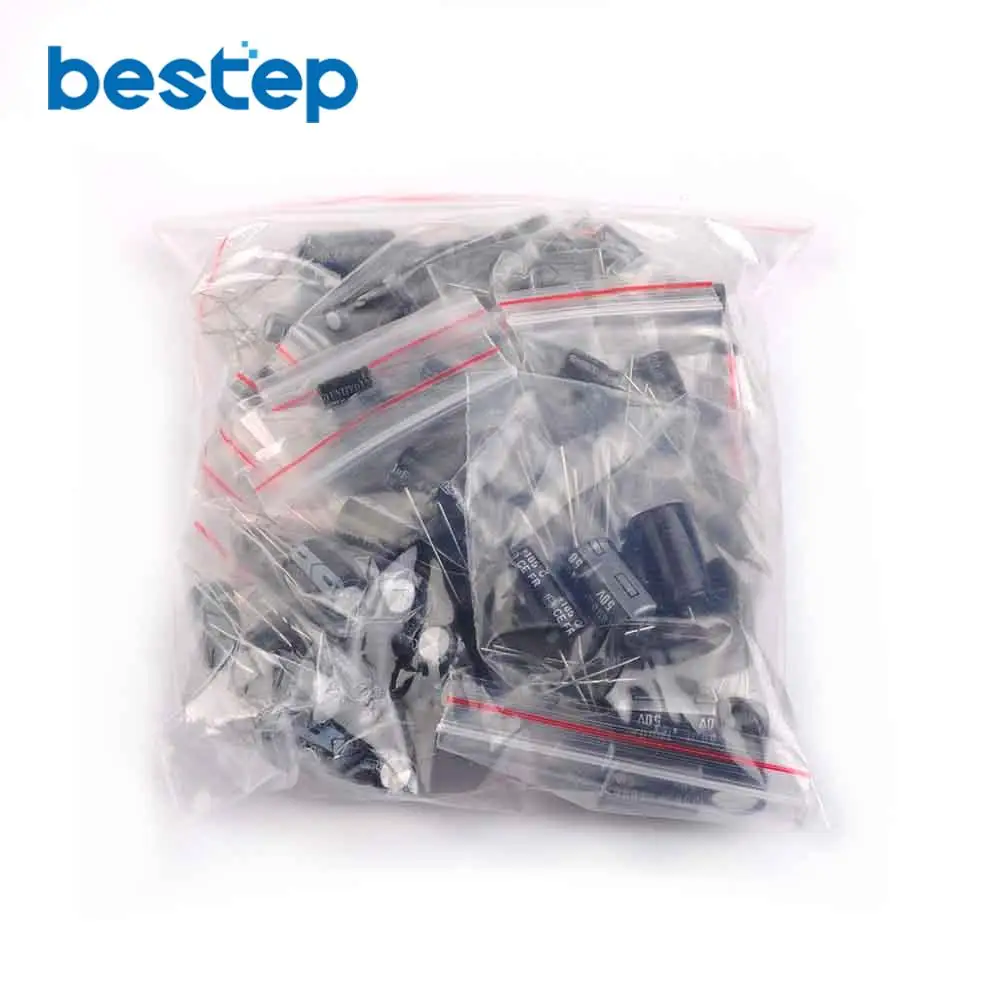 1uF~2200uF 25 value 250pcs Electrolytic Capacitors Assortment Kit Assorted Set