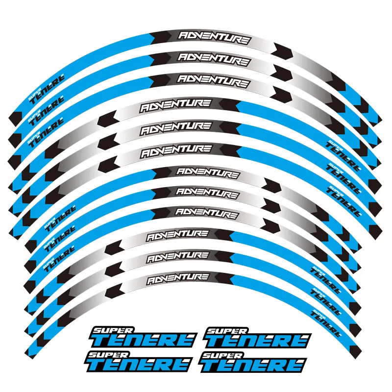Adesivo ruota moto anteriore e posteriore 12 pezzi adesivo esterno per YAMAHA XT1200Z ZE SUPER TENERE XT1200Z SUPER TENERE RAID EDITION