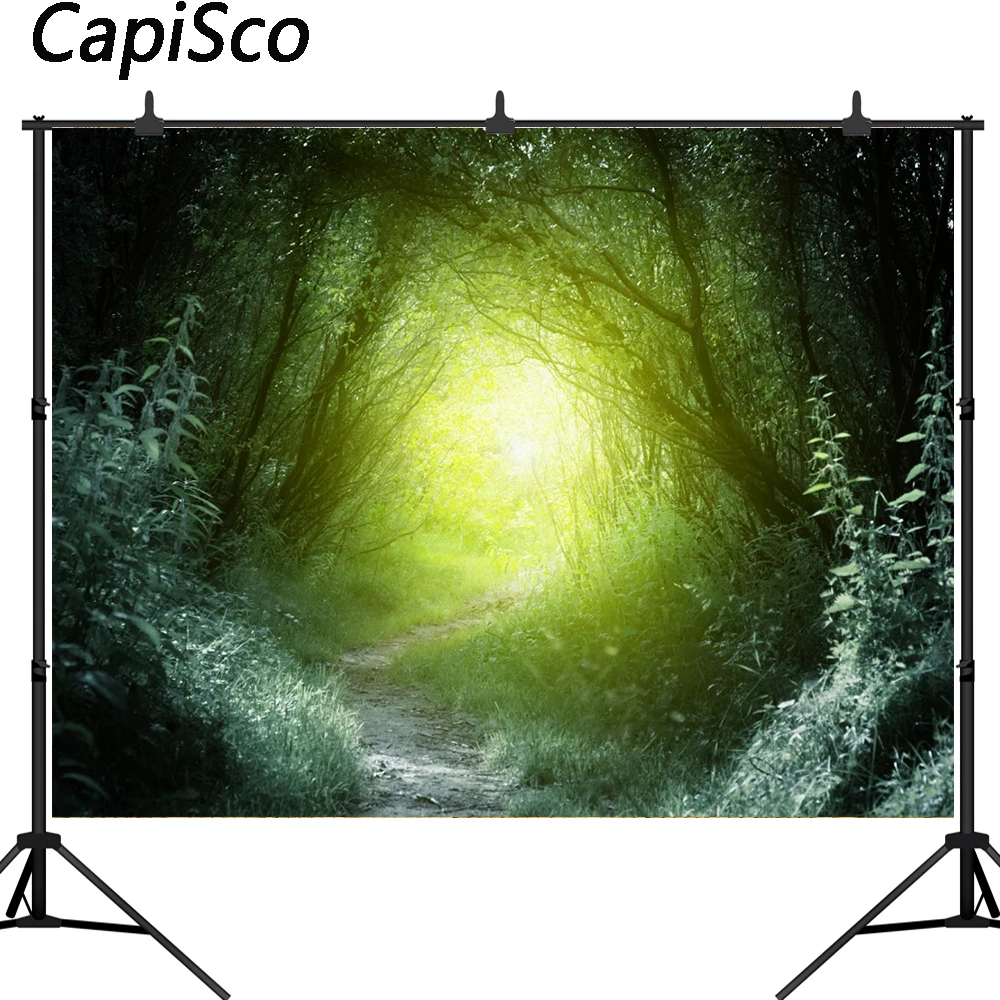 Fondo de fotografía de Capisco camino de bosque misterioso fondo de paisaje Natural para cámara de estudio fotográfico fotografica