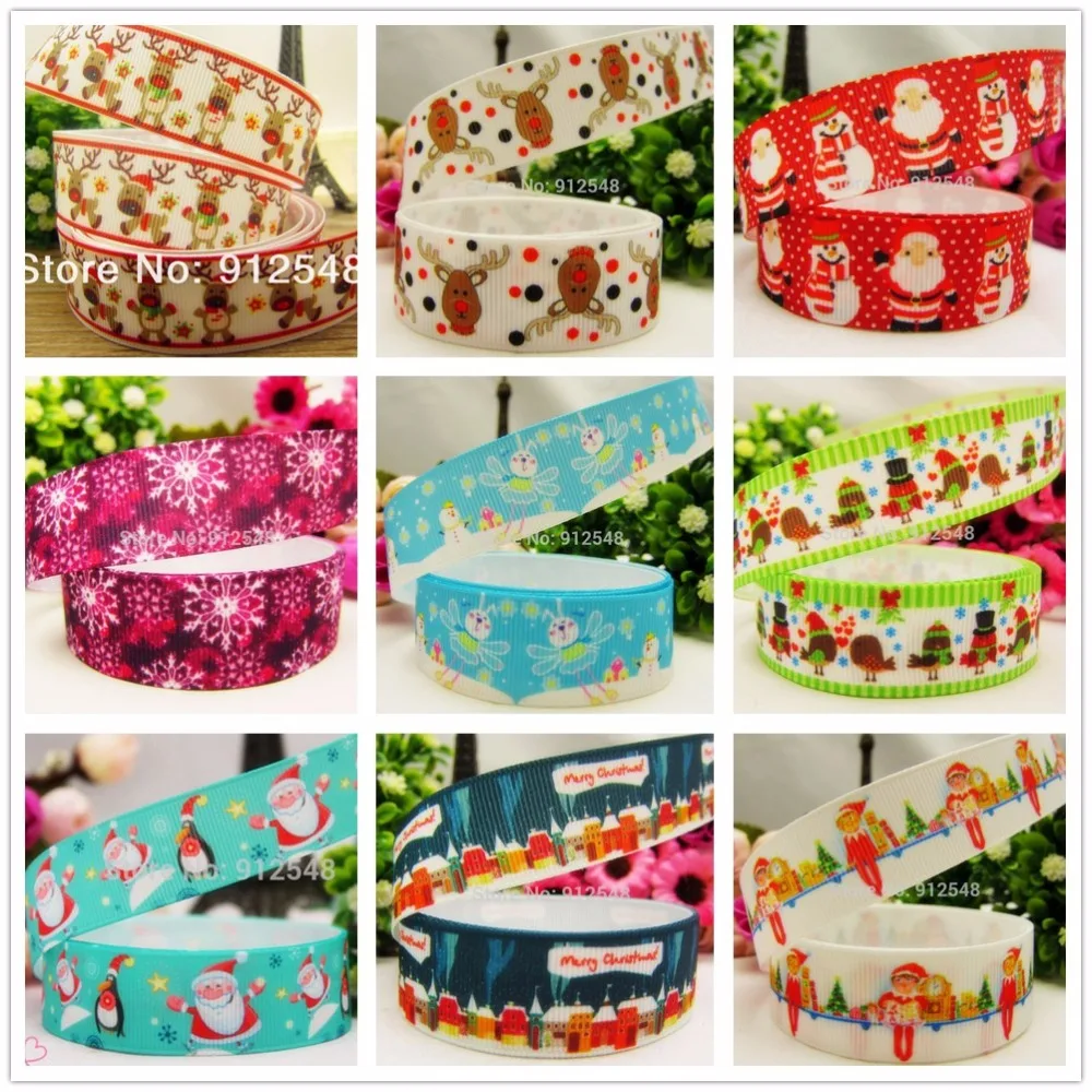 1491165, 22/25mm Christmas Series Series printed grosgrain ribbon,Clothing accessories,DIY jewelry wedding package