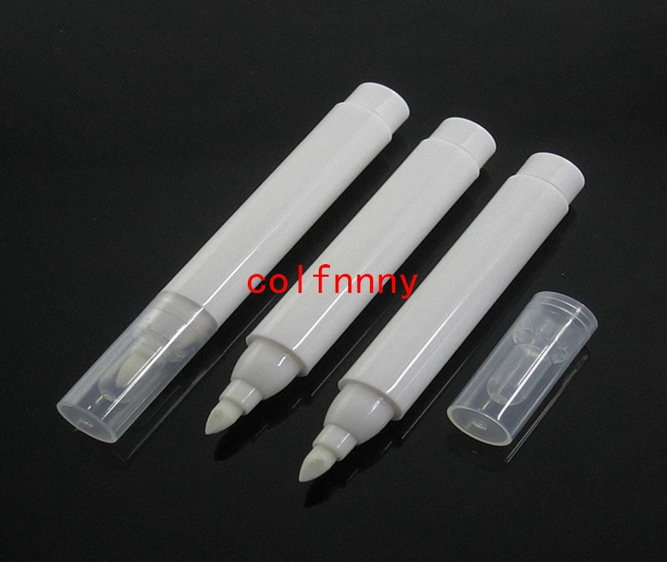 1000pcs/lot 3ml white color cosmetic pen package empty cosmetic pen dispenser for cream gel oil wax products filling