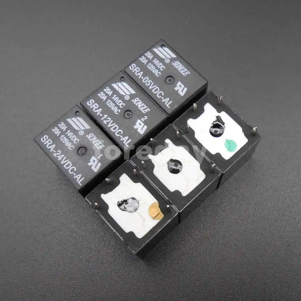 50PCS SRA-05VDC-AL SRA-12VDC-AL SRA-24VDC-AL DC 5V 12V 24V Coil T74 20A PCB General Purpose Relay 4 Pin SPDT 125VAC *FD769-771