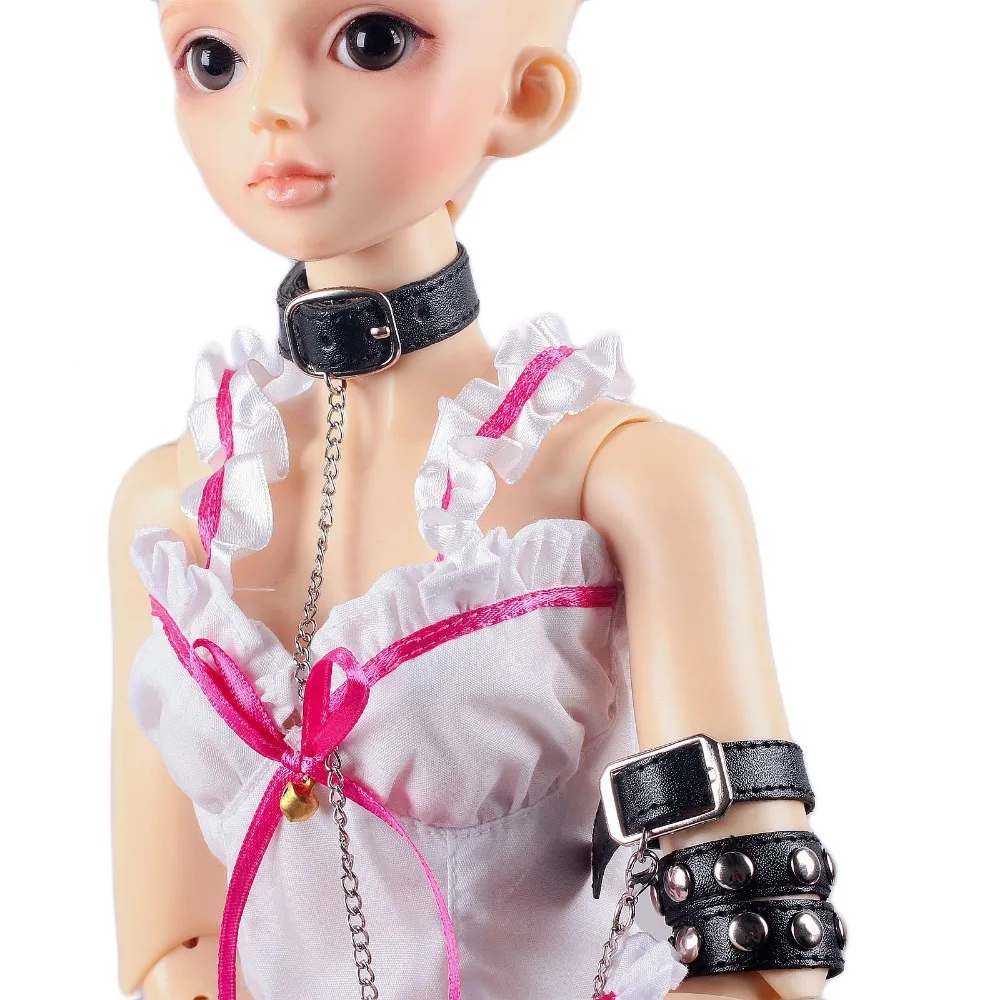 [wamami] 16# Black Pu Leather Neck/Wrist Strap/Belt 1/4 SD DZ DOD BJD Dollfie