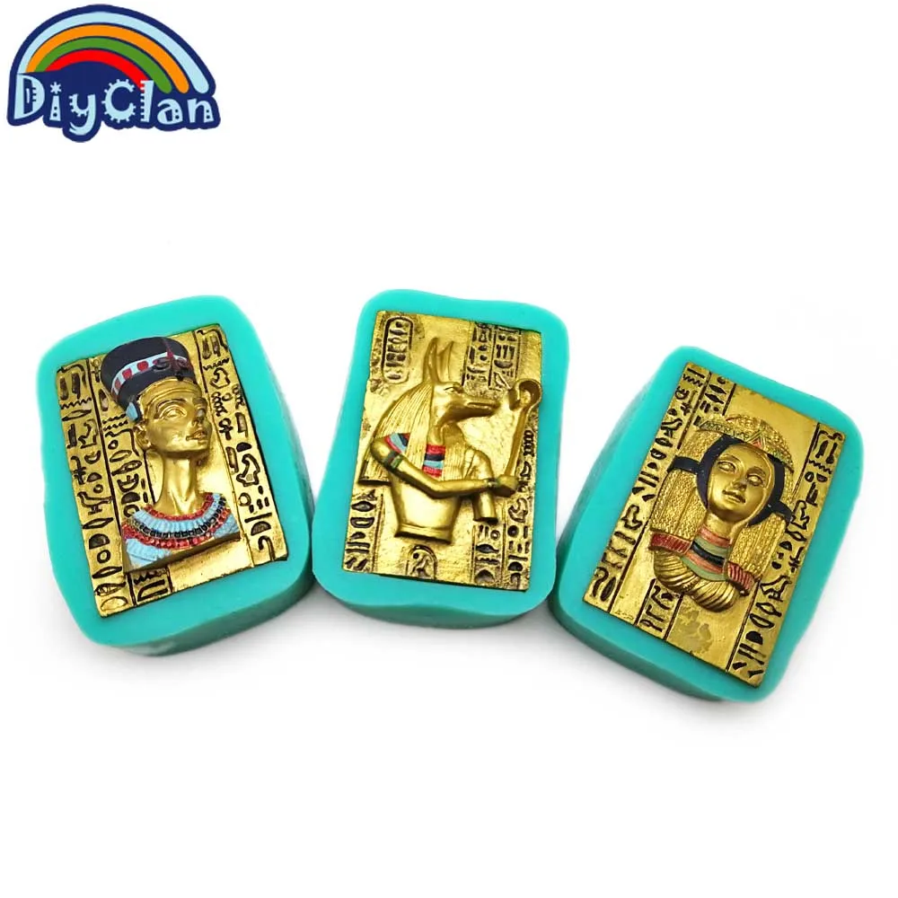 Egyptian pharaoh Cleopatra Anubis silicone Molds for baking Ancient Egypt fondant chocolate cake decoration mould resin form