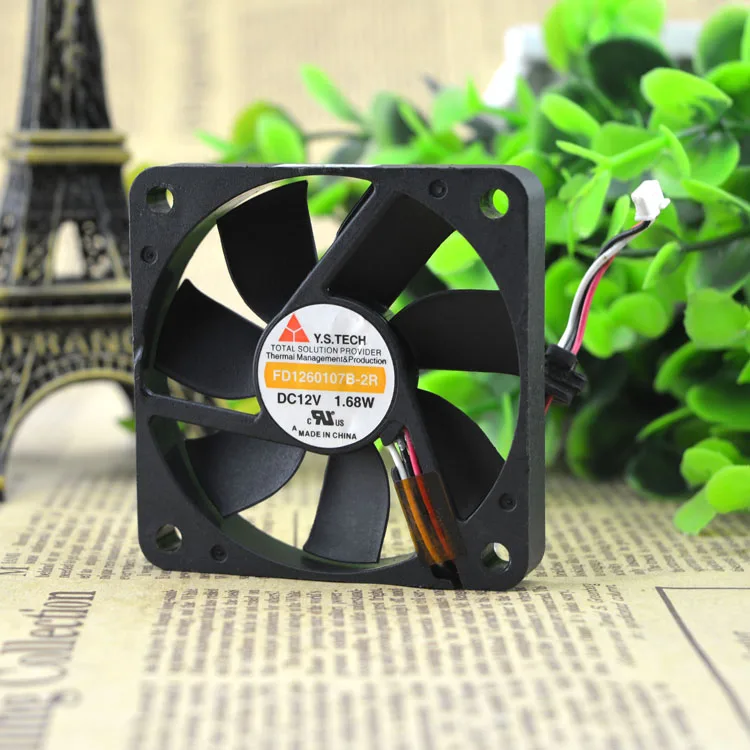 

Original Y.S.TECH FD1260107B-2R DC12V 1.68W 6010 Slim cooling fan 60X60X10MM