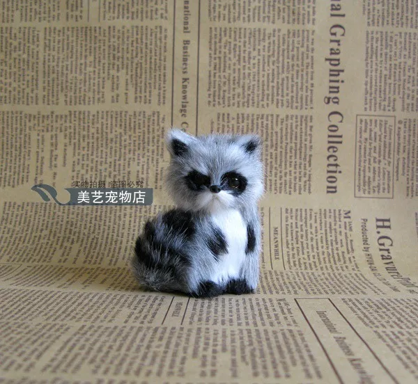 simulation gray raccoon model polyethylene& fur 5x7cm toy handicraft,prop,home Decoration xmas gift b3545
