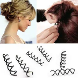 BKLD 1PCS New Fashion Hair Accessories Women Spiral Spin Screw Bobby Pin Hair Clip Ladies Twist Barrette Black