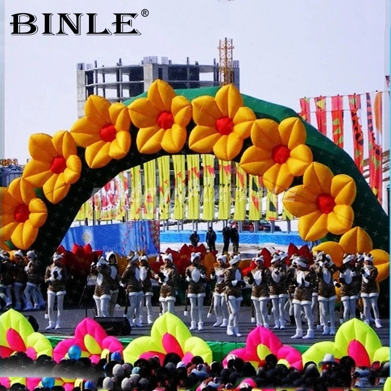 Outdoor welcome inflatable flower arch inflatable wedding entrance arches archway for party decoration