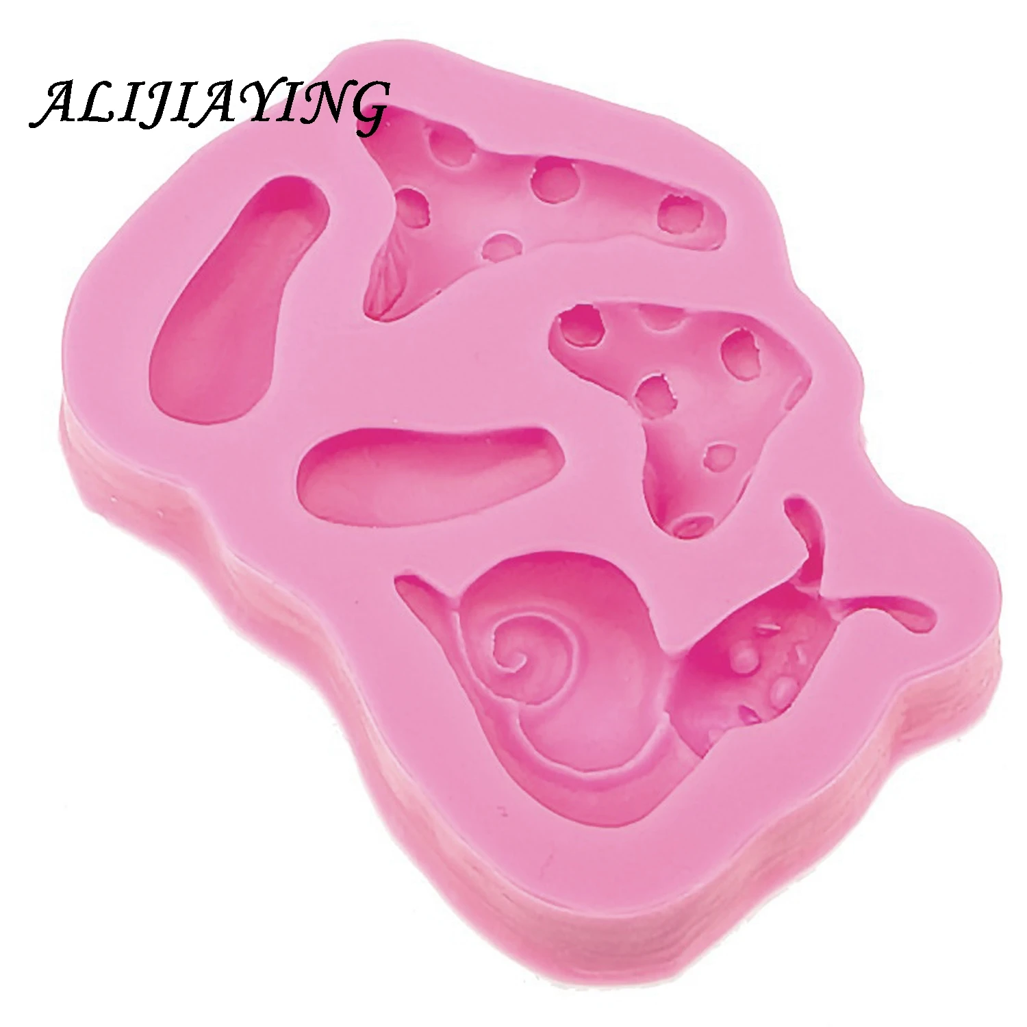 1Pcs 3D Snail Mushroom Silicone Mold Fondant Cake Decoration Chocolate tools Kitchen Baking Accessories DIY Mold D0510