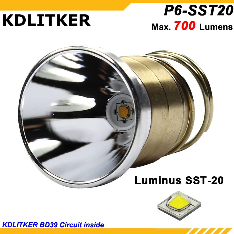 KDLITKER P6-SST20 Luminus SST-20 700 Lumens 3V - 9V P60 Drop-in (Dia. 26.5mm)