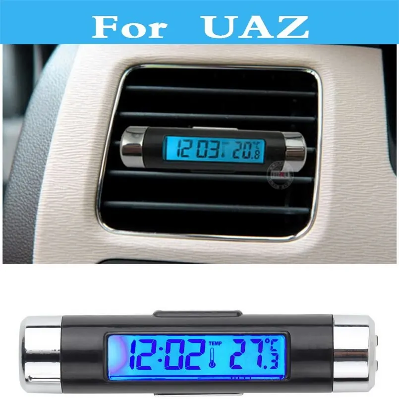 Lcd Lighted Digital Clock Auto Car Temperature Gauge Voltage Tester Dc For Uaz Patriot 31512 3153 3159 3162 Simbir 469 Hunter