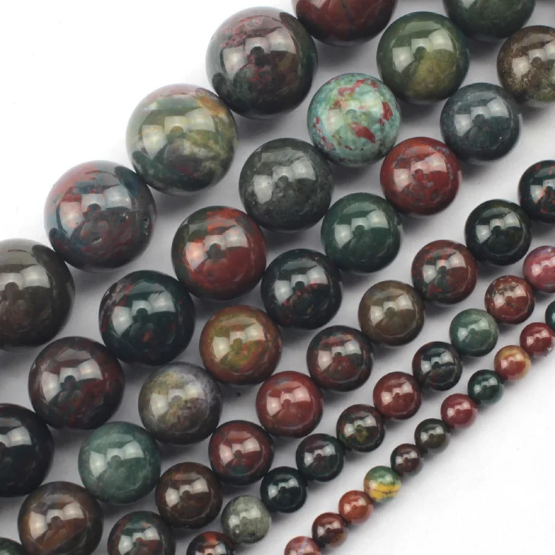 round bloodstone/heliotrope beads natural stone beads DIY loose beads for jewelry making strand 15 inches  wholesale !