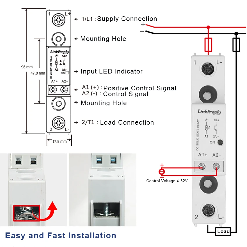 TRD600D25 High Voltage SSR Solid State Relay DC DC 25A 24-600VDC Output 5V 12V 24V 32VDC Input Mini Smart Relay Module & Board