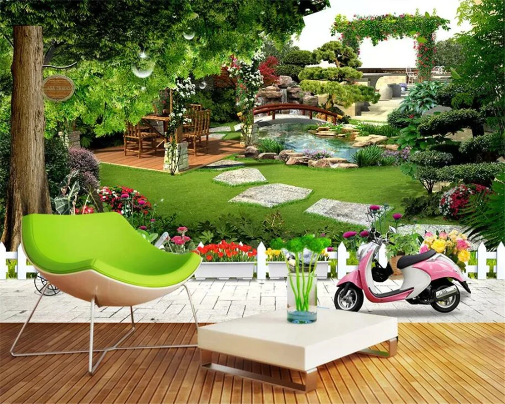 

beibehang Custom wallpapers 3d large papel de parede murals after garden landscape garden background 3d wall papers home decor