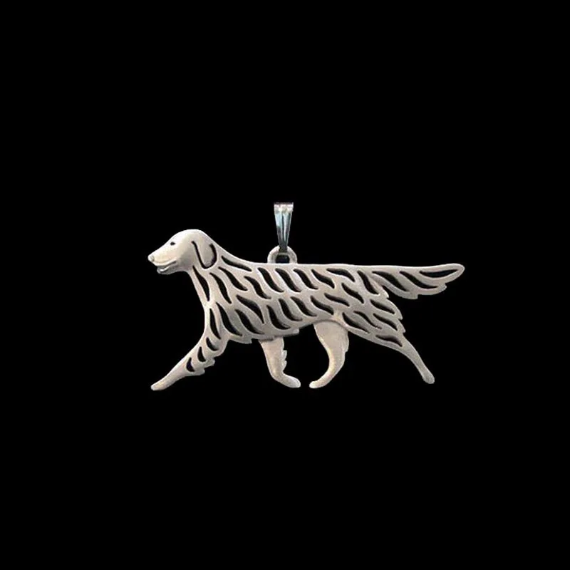 Women Flat Coated Retriever Dog Pendants Fashion Alloy Pendants