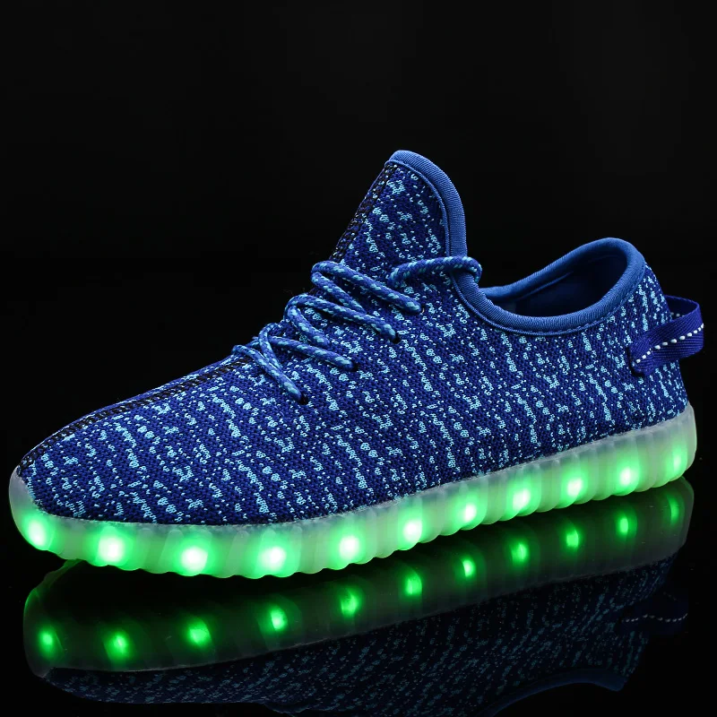 Chaussures pour enfants et adultes 7 lumières LED colorées hommes et femmes respirant USB Rechargeable Fluorescent lumineux baskets taille 35-46