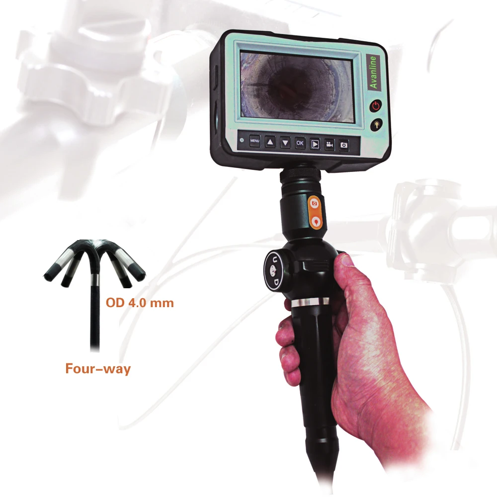 4 Way Direction OD 4.0mm Inspection Camera Borescope Endoscope 4.3''LCD Industry Video Endoscope Length 1.5m USB SD Card DR4540F