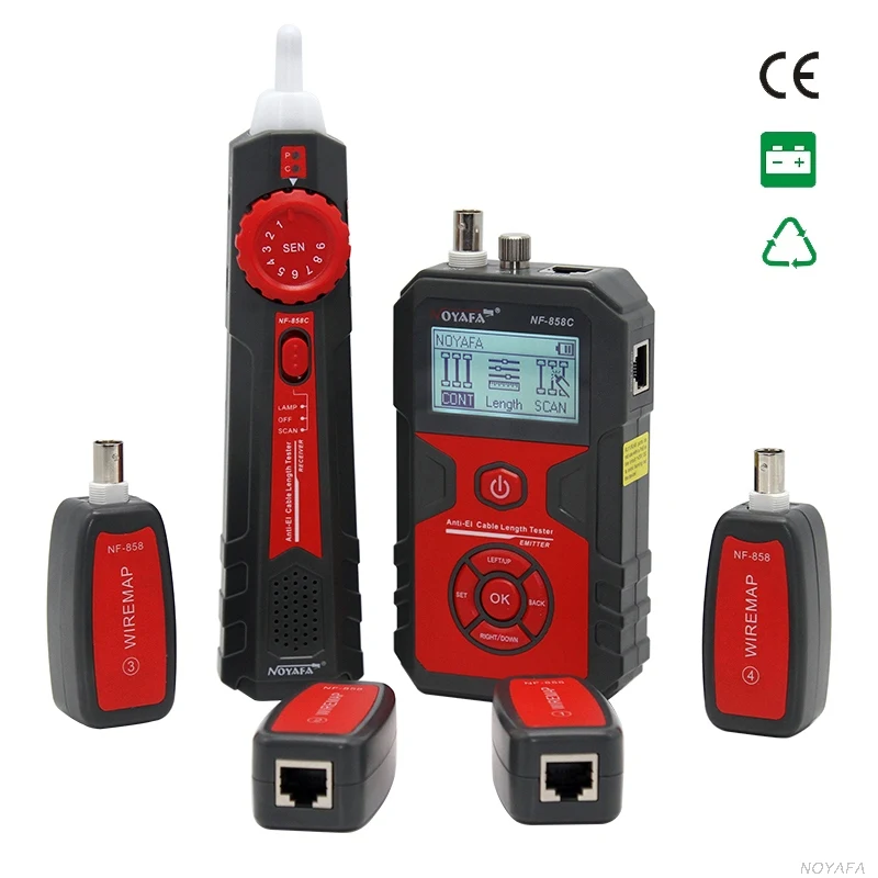 LCD Wire tracker Cable Tracer  RJ45 BNC Coaxial Cable Length Tester Cable Fault Locator VFL UTP STP RJ45 Cat5 CAT6