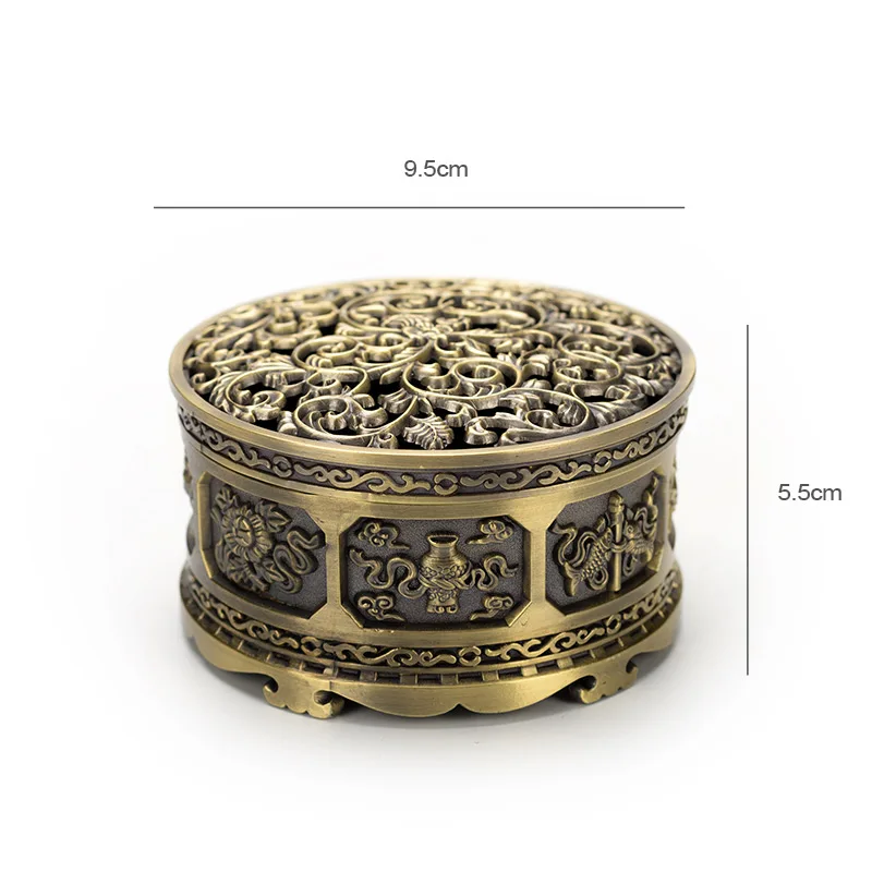 PINNY Nepalese Metal Incense Burner Antique Alloy Coil Incense Base Room Decoration Meditation Zen Sandalwood Censer