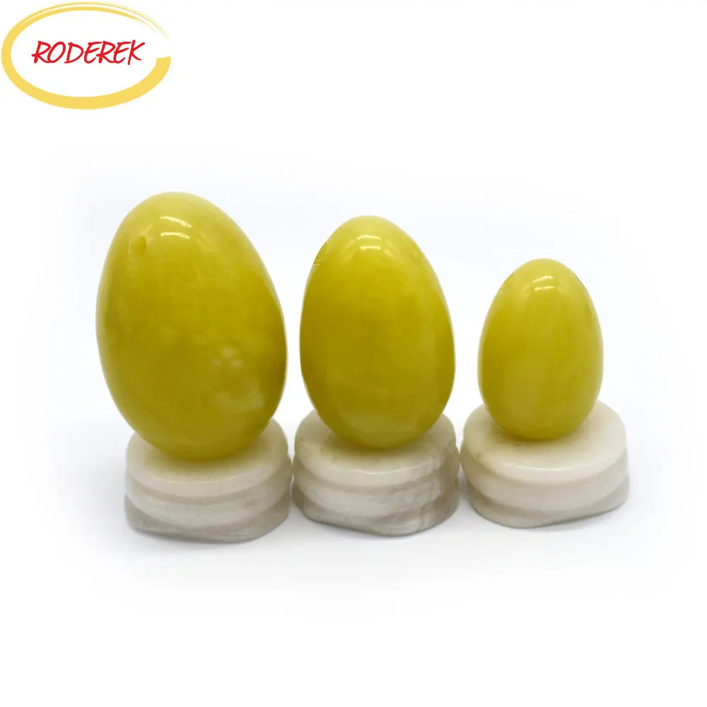 Drilled Jade Egg Exercise Lime Stone Yoni Egg Set For Kegel Exercise Vaginal Muscle Massage Relaxation