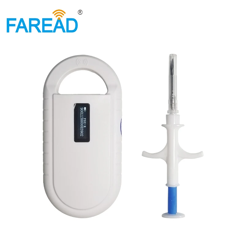 Frete grátis 1.4*8mm 134.2khz icar animal microchip injector iso11784/5 FDX-B rfid tag seringa identificação de animais de estimação