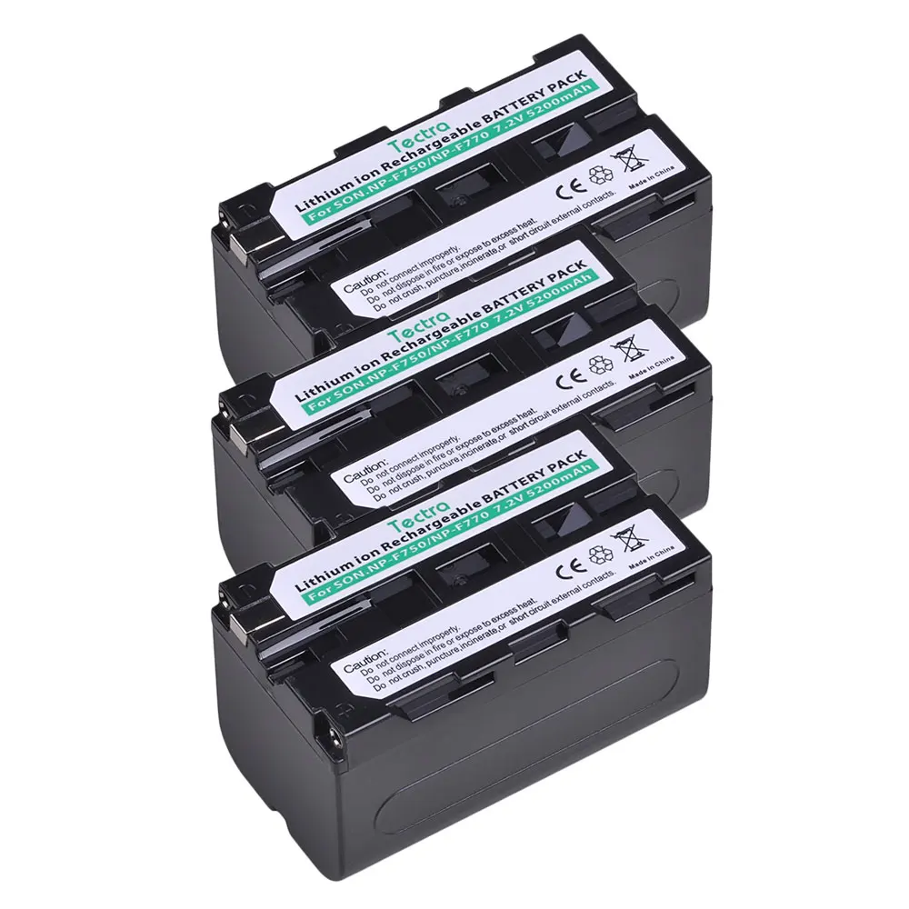 

3PCS 5200mAh NP-F750 NPF750 NP F750 F730 F770 Battery for Sony NP F960 F970 NP-F770 F550 CCD-TRV58 TRV110K TRV26E HVR-Z1 V1J z1