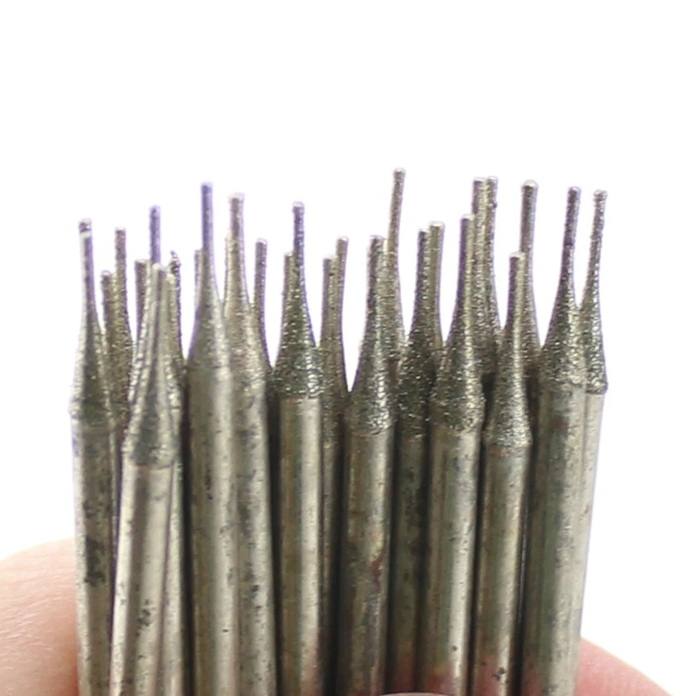 Lapidary Diamond Drill Bits Coated Small 30Pcs 0.4-2.0mm Carving Burrs Micro Masonry Drilling Jewelry Tools