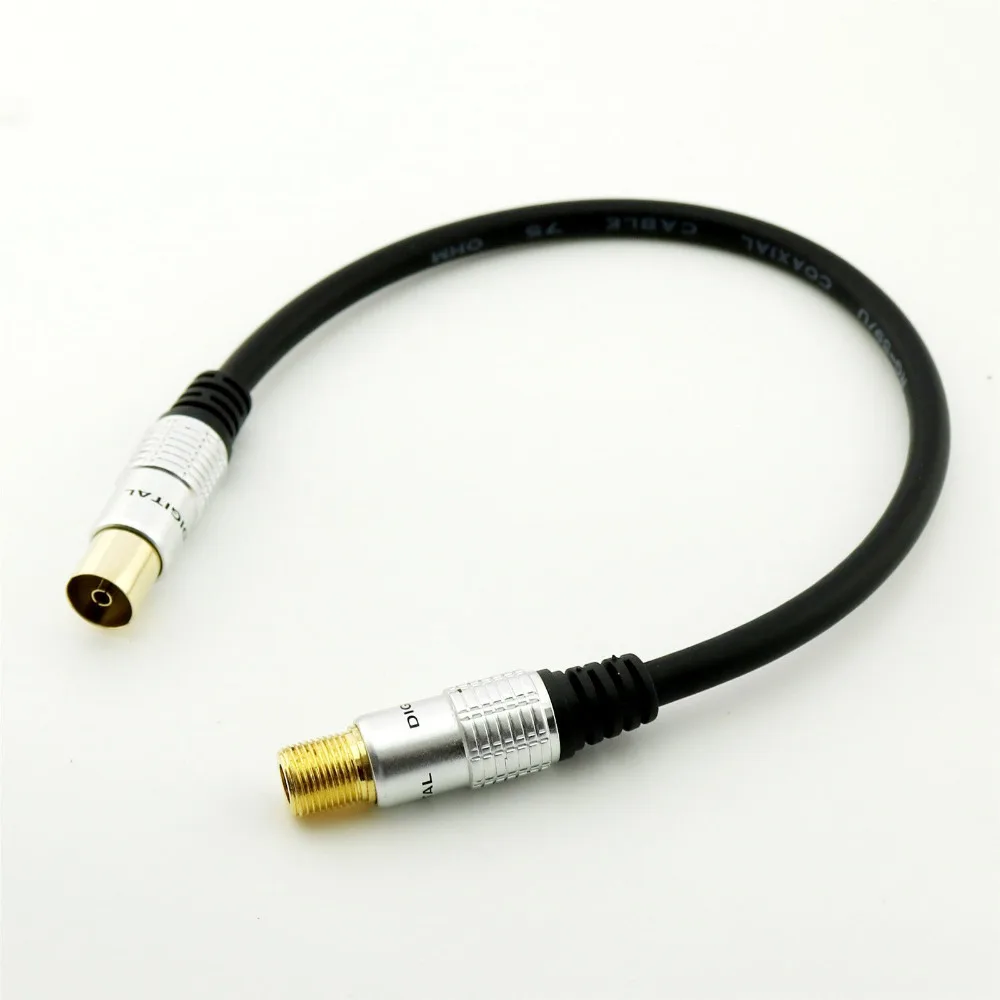 

1pcs 1FT Gold 9.5mm TV Satellite Female to F Female Coaxial Antenna Adapter Cable