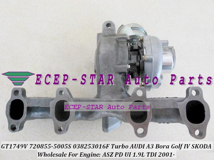 

Турбо GT1749V 720855 720855 -0005 720855 -0001 03G 253016 Q 038253016 FV510 Для AUDI A3 Для Volkswagen Для VW Bora Golf IV ASZ 1.9L