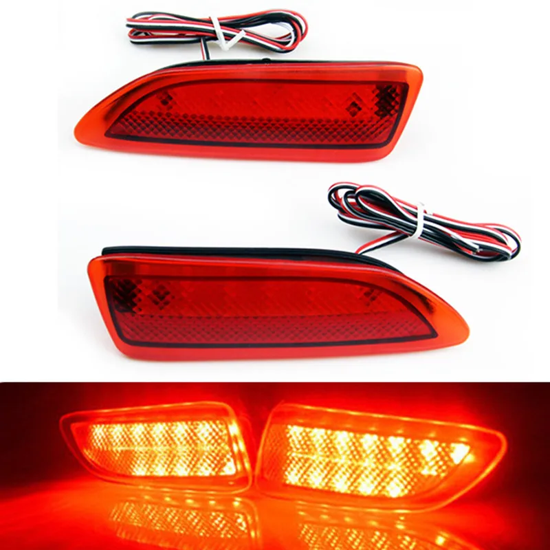 DC 12V 2pcs Red LED Lens Rear Bumper Brake Turning Light Reflector Tail Brake Light For Lexus CT200h Toyota Corolla Light Lamps