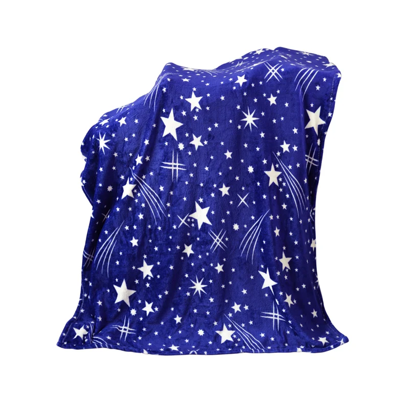 Bright stars bedspread blanket 200x230cm High Density Super Soft Flannel Blanket to on for the sofa/Bed/Car Portable Plaids